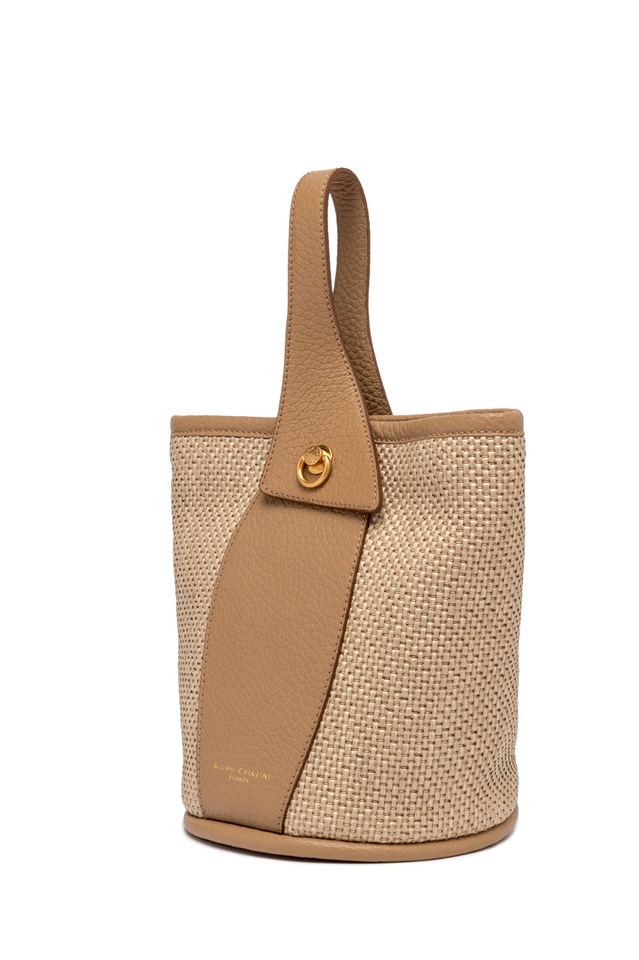 GIANNI CHIARINI Сумка ESTER из комбинированной жаккардовой рафии и кожи