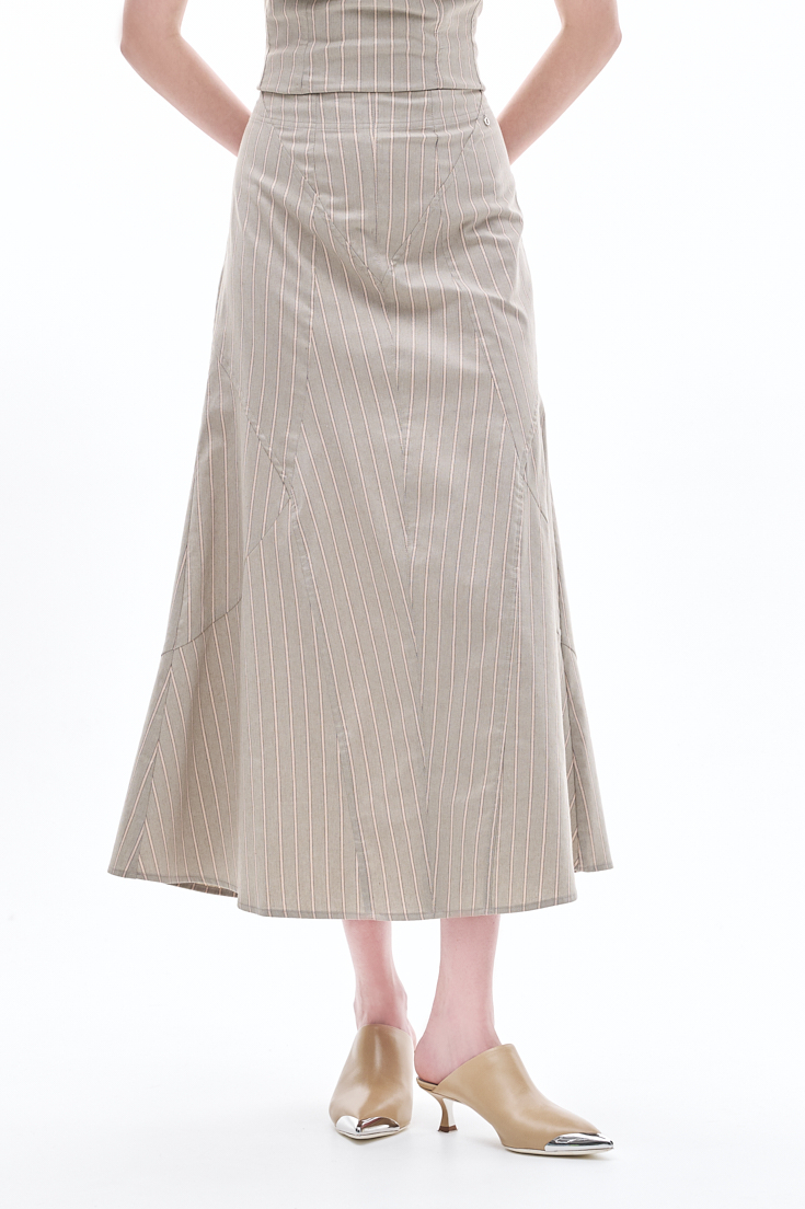 OTTOD'AME Юбка с рельефами из эластичного хлопка с пастельным рисунком