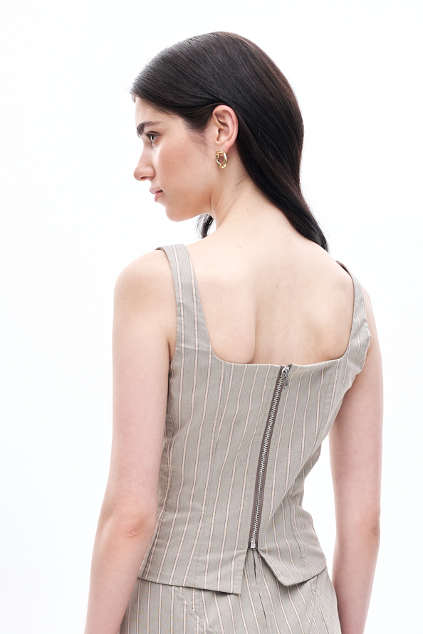 OTTOD'AME Топ корсетного типа с пастельным рисунком