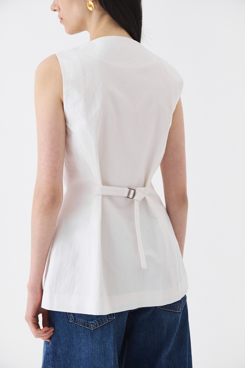 OTTOD'AME Жилет приталенного кроя из бленда льна и хлопка