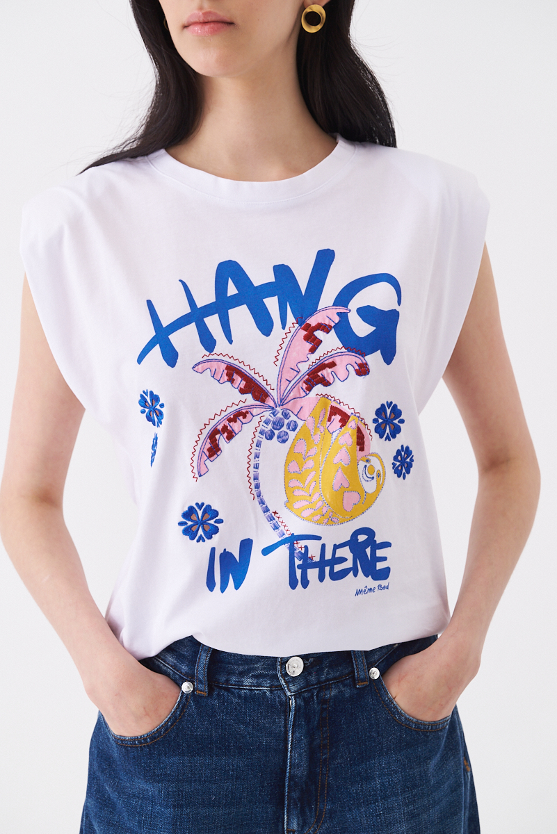 MEME ROAD Футболка свободного кроя со вставкой по спинке