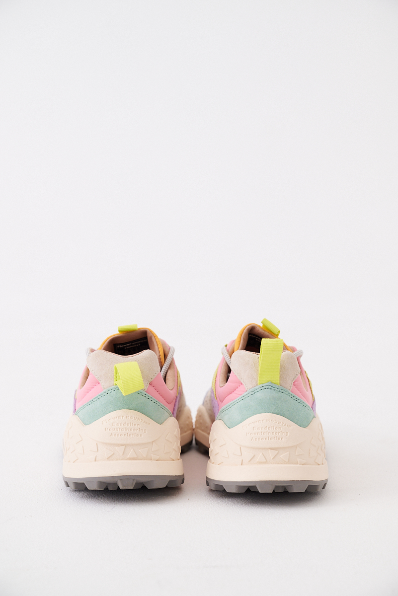 FLOWER MOUNTAIN Кроссовки треккинговые WASHI из комбинированной замши и нейлона в флюорисцентных цветах