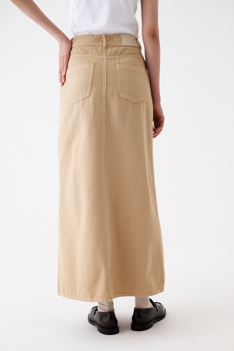 MEME ROAD Юбка-туба из крафтового денима песочного оттенка