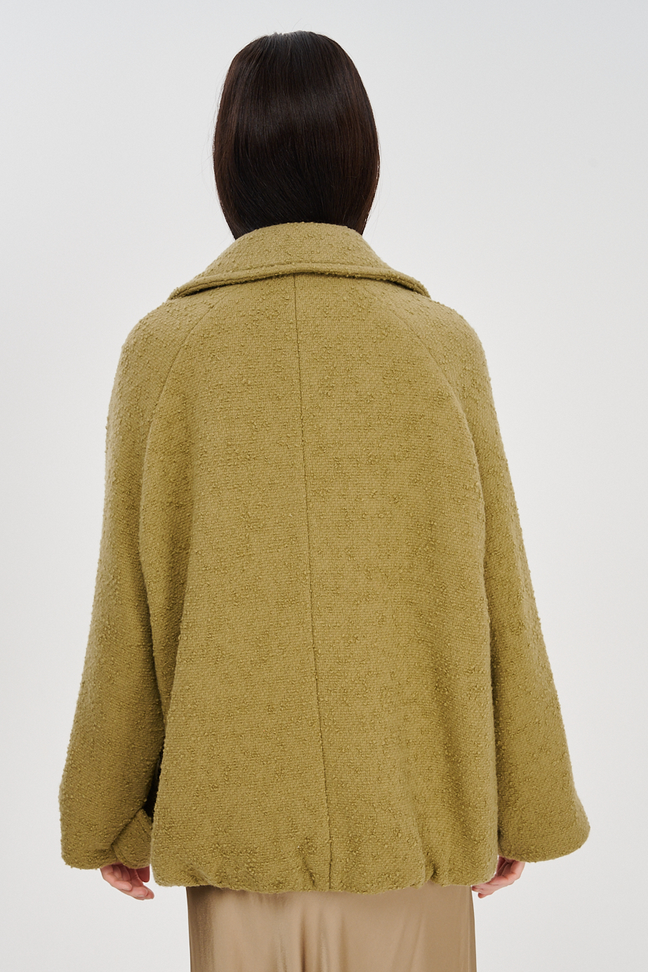 TELA Пальтовый жакет из буклированной шерсти оттенка горчицы
