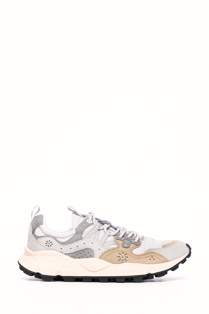 FLOWER MOUNTAIN Кроссовки YAMANO3 в комбинации замши и нейлона серо-бежевых оттенков