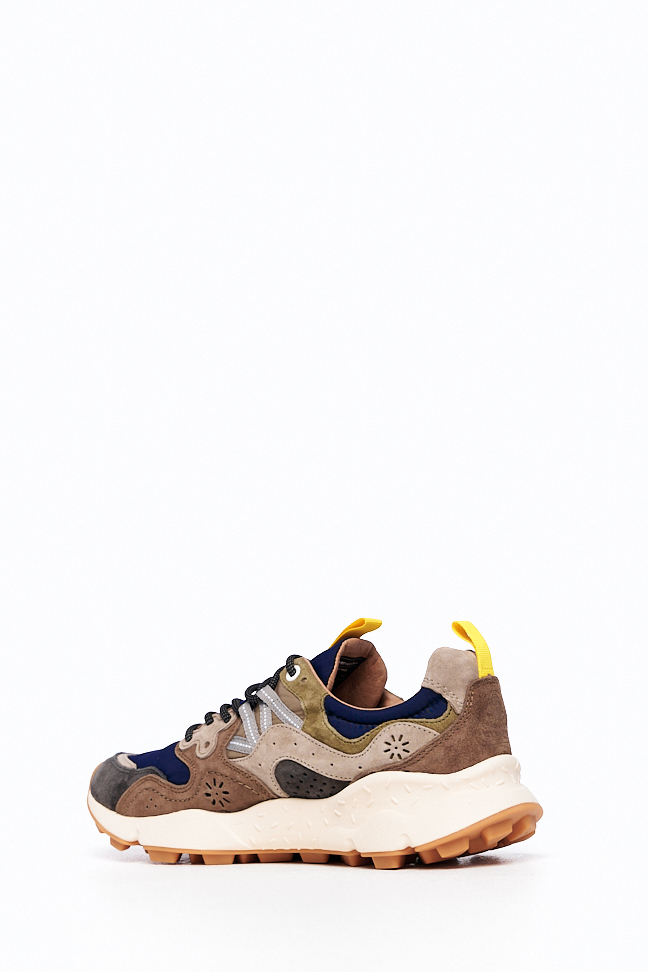 FLOWER MOUNTAIN Кроссовки YAMANO3 в комбинации замши и нейлона сине-коричневых оттенков