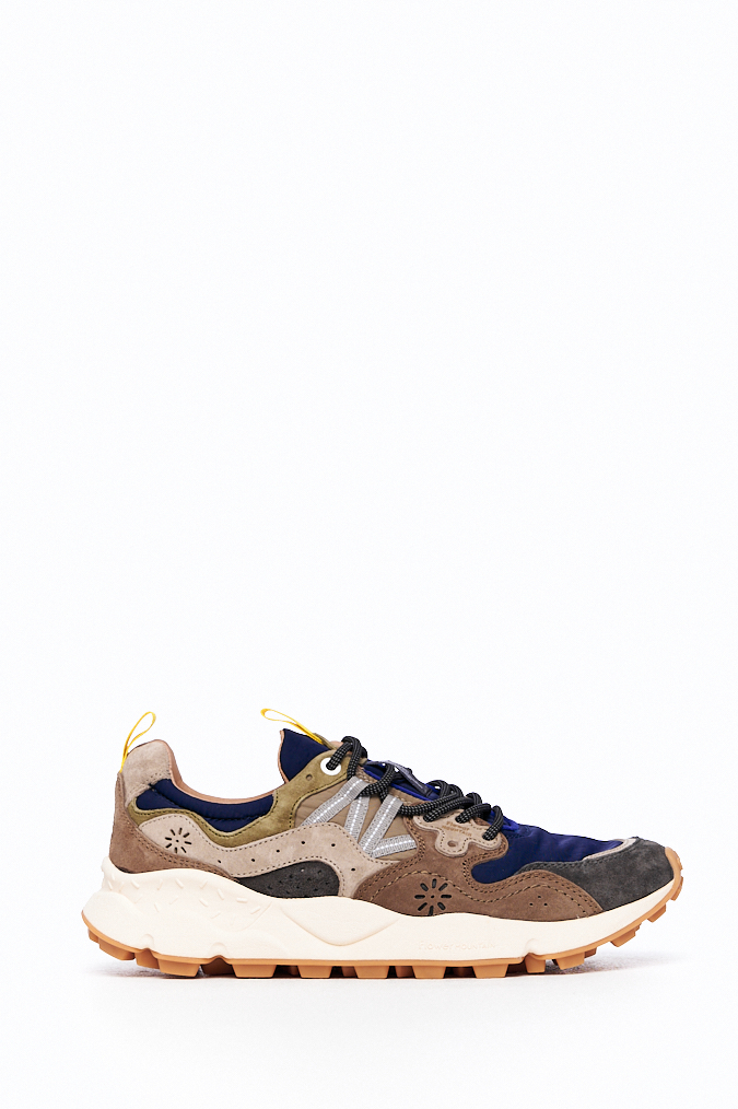 FLOWER MOUNTAIN Кроссовки YAMANO3 в комбинации замши и нейлона сине-коричневых оттенков