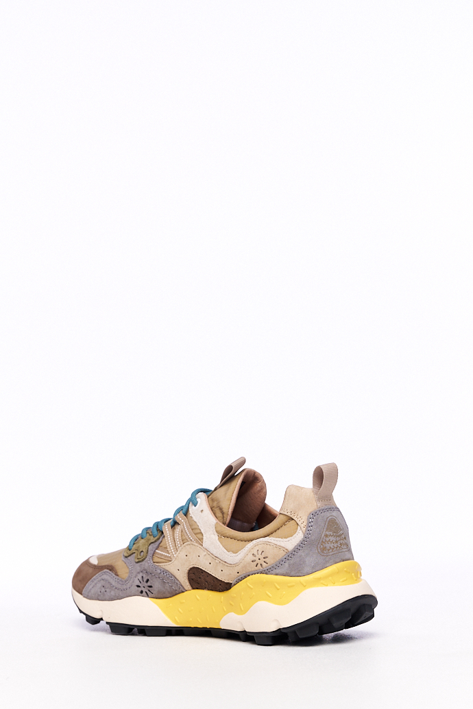 FLOWER MOUNTAIN Кроссовки YAMANO3 в комбинации замши и нейлона в бежево-серых тонах