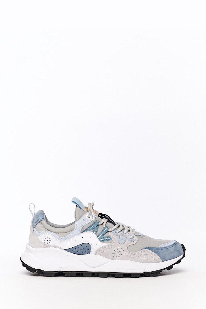 FLOWER MOUNTAIN Кроссовки YAMANO3 в комбинации замши и нейлона в серо-голубых тонах