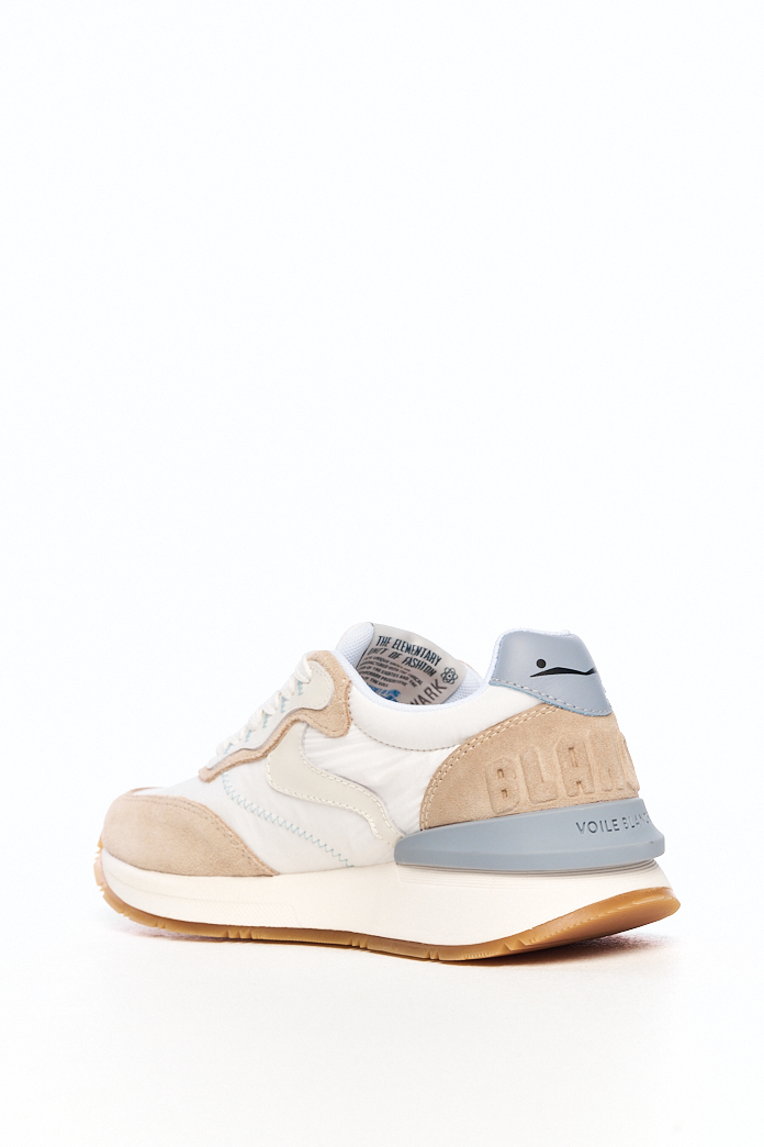 VOILE BLANCHE Кроссовки QUARK EASY в комбинации парусного нейлона и замши песочного  оттенка