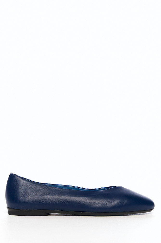 VOILE BLANCHE  Балетки из двух видов кожи оттенка night blue на специальной гибкой подошве