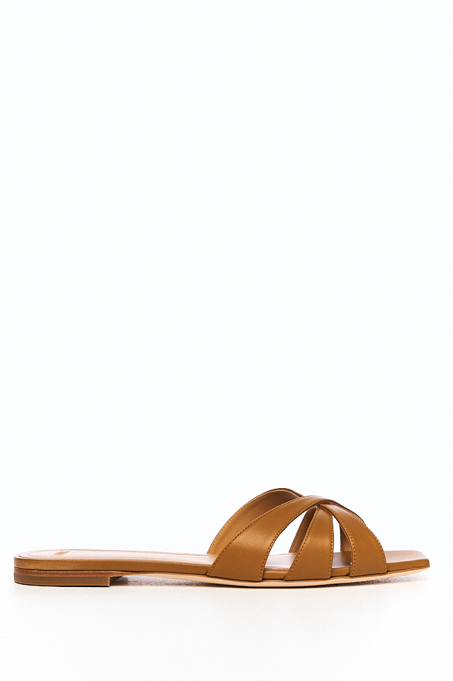 3JUIN Мюли на плоской подошве из кожи наппа оттенка охры