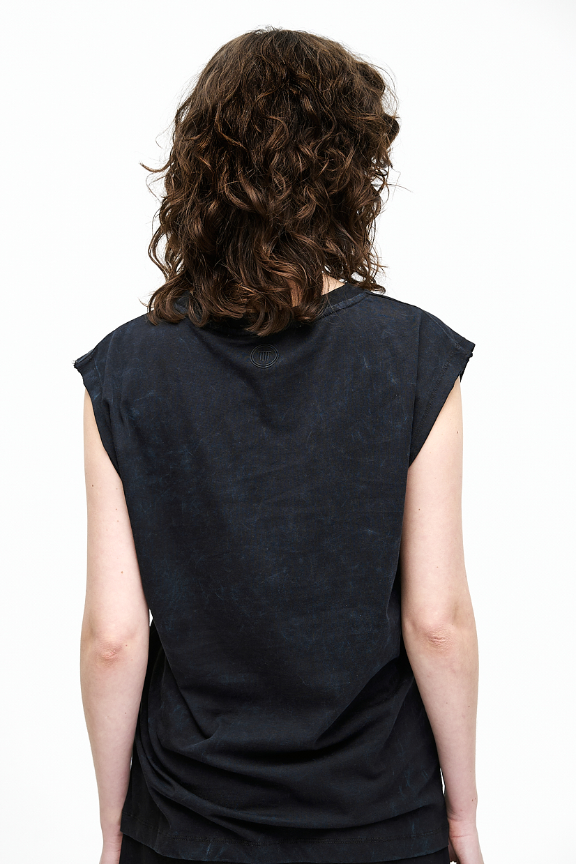 TELA Футболка без рукавов из хлопка с фирменным принтом