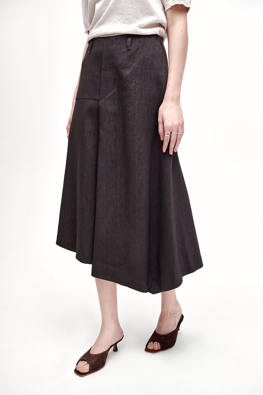 TELA Юбка асимметричного кроя из бленда льна и вискозы