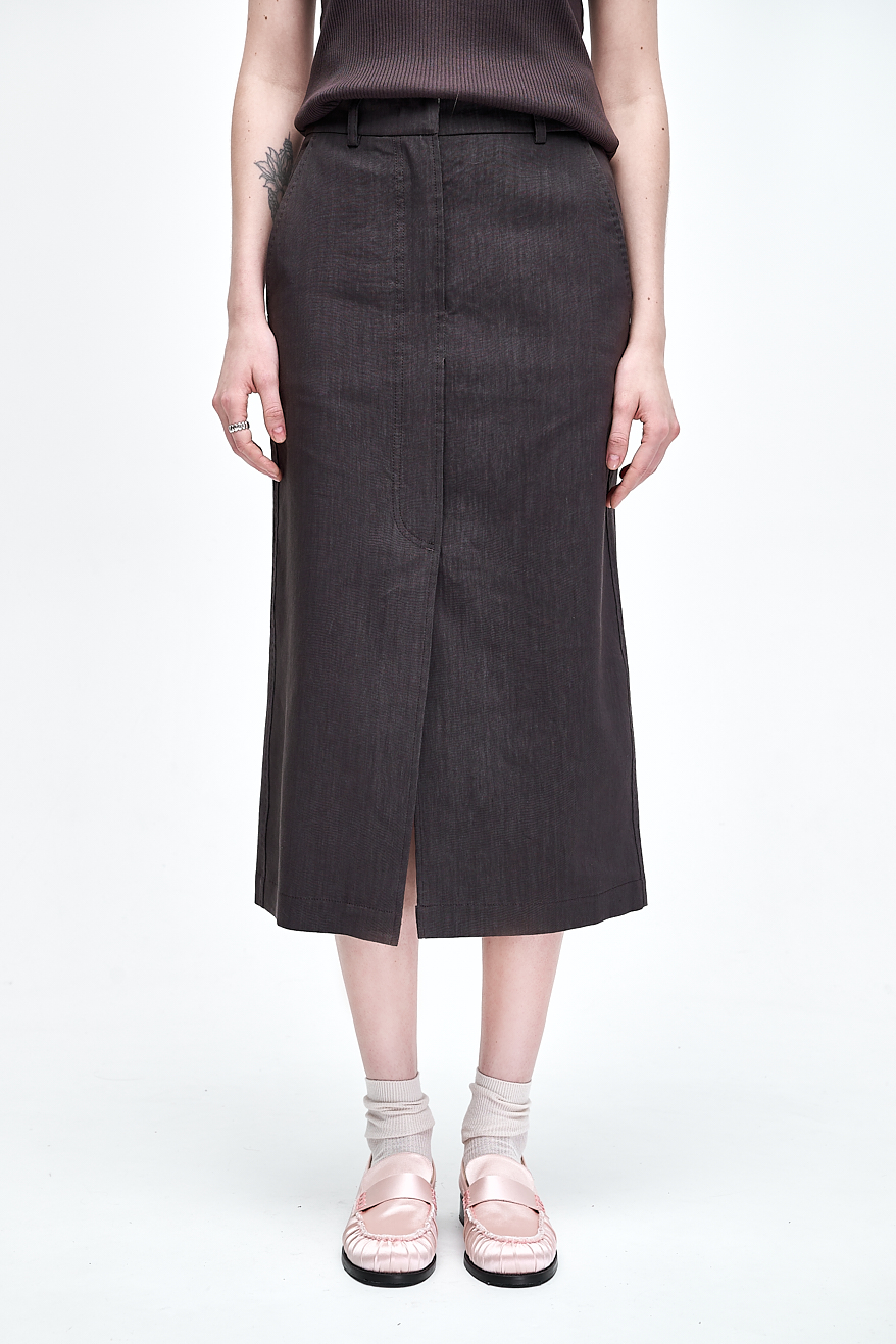 TELA Юбка-туба из бленда льна и вискозы