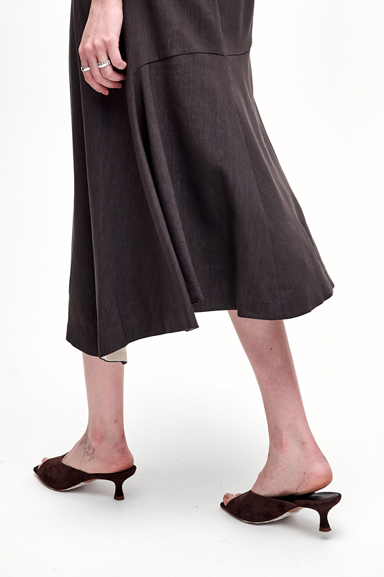 TELA Мюли из замши оттенка шоколада на каблуке kitten