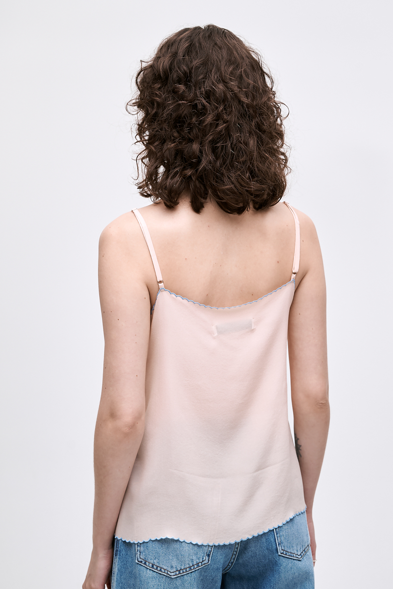 TELA Топ бельевого кроя из натурального шелка с вышивкой