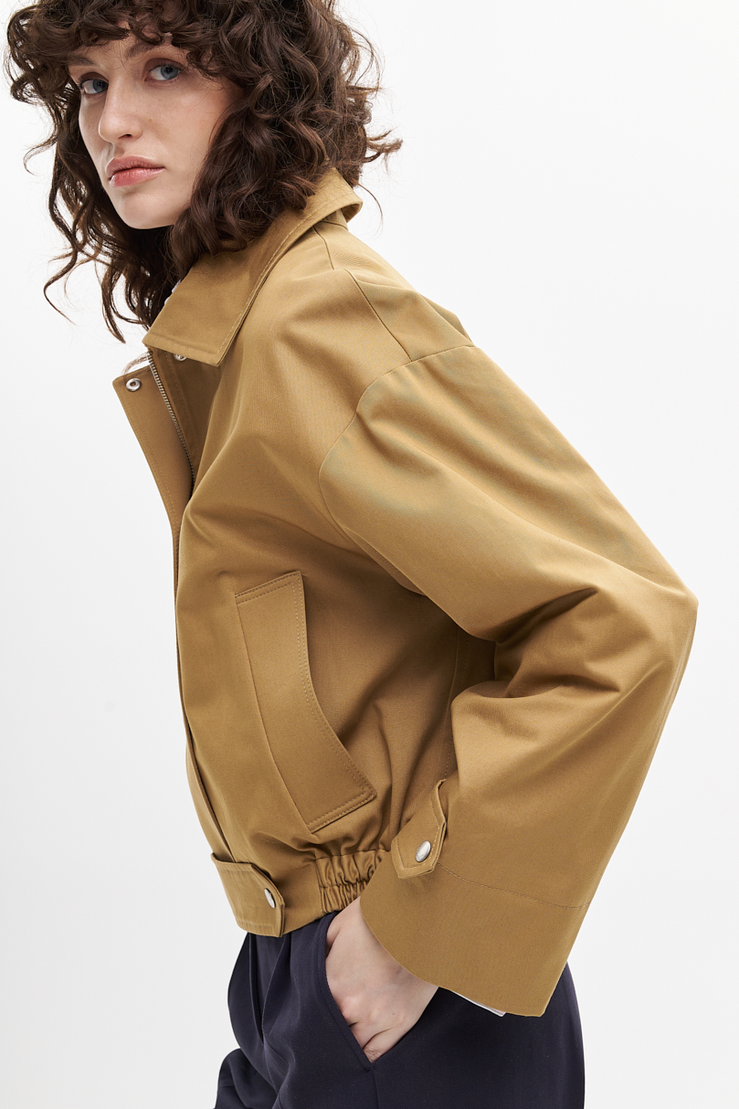 MARGAUX LONNBERG Куртка из габардина  оттенка кэмел