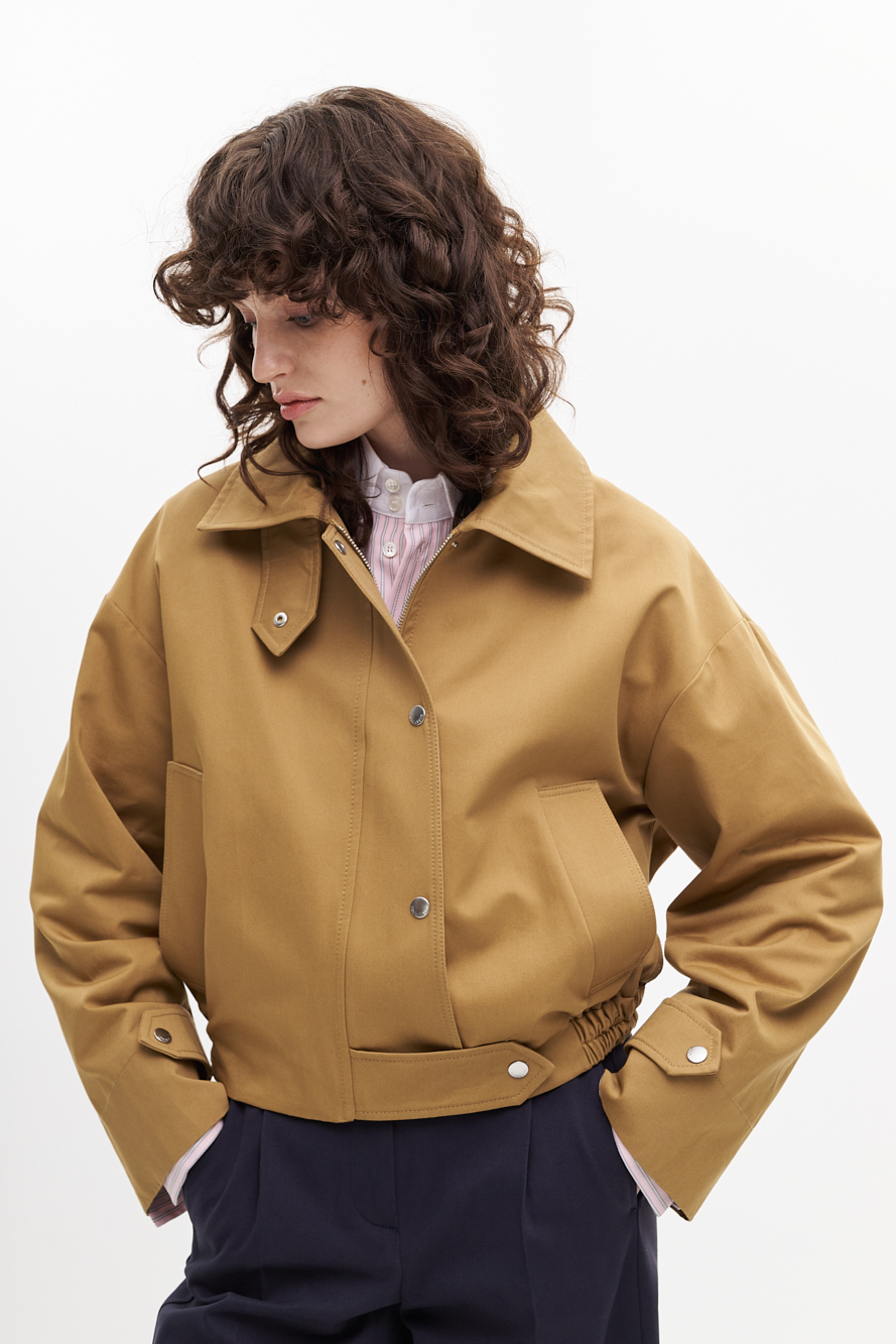 MARGAUX LONNBERG Куртка из габардина  оттенка кэмел