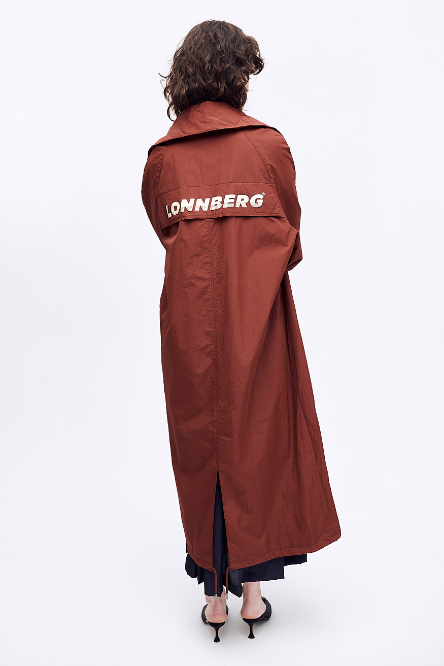 MARGAUX LONNBERG Парка длины миди из технологичного нейлона оттенка бургундского вина
