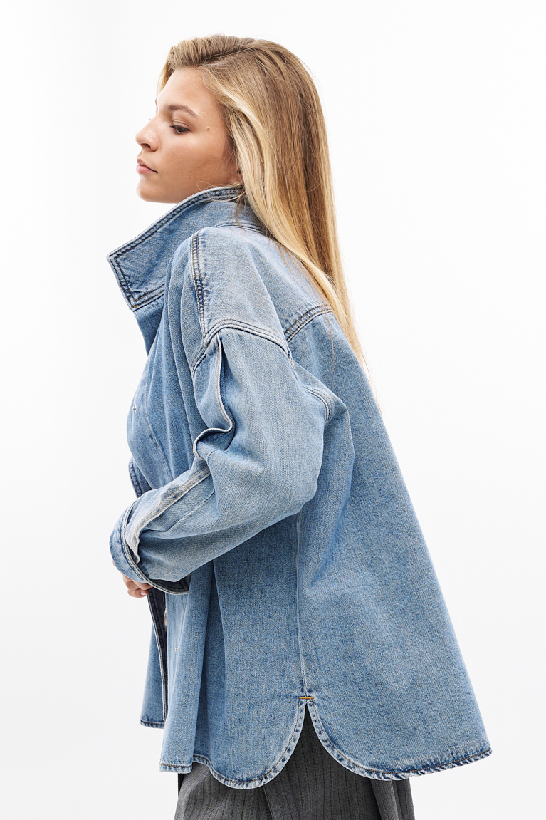 MARGAUX LONNBERG Джинсовая куртка-рубашка с фигурными элементами