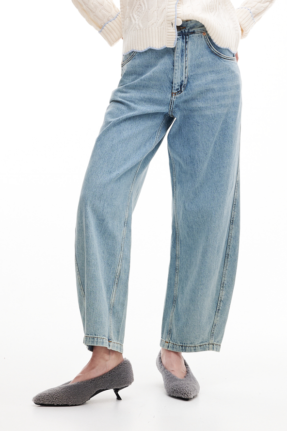 MARGAUX LONNBERG Джинсы barrel fit с дизайнерским винтажным варом