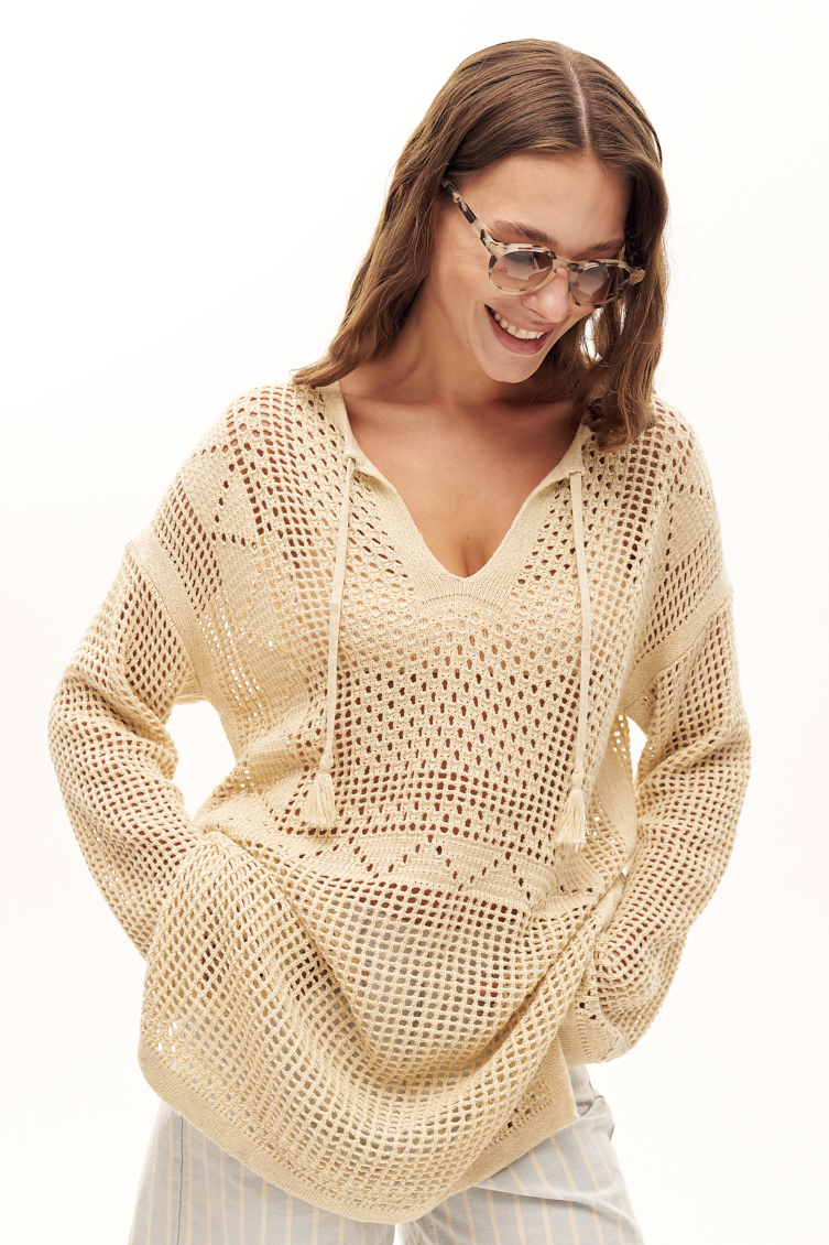 MC2 Saint Barth Кафтан из хлопка ажурной вязки «кроше»