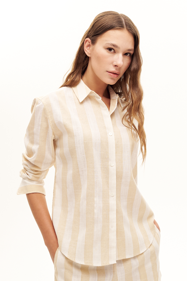 MC2 Saint Barth Рубашка изо льна с рисунком в полоску