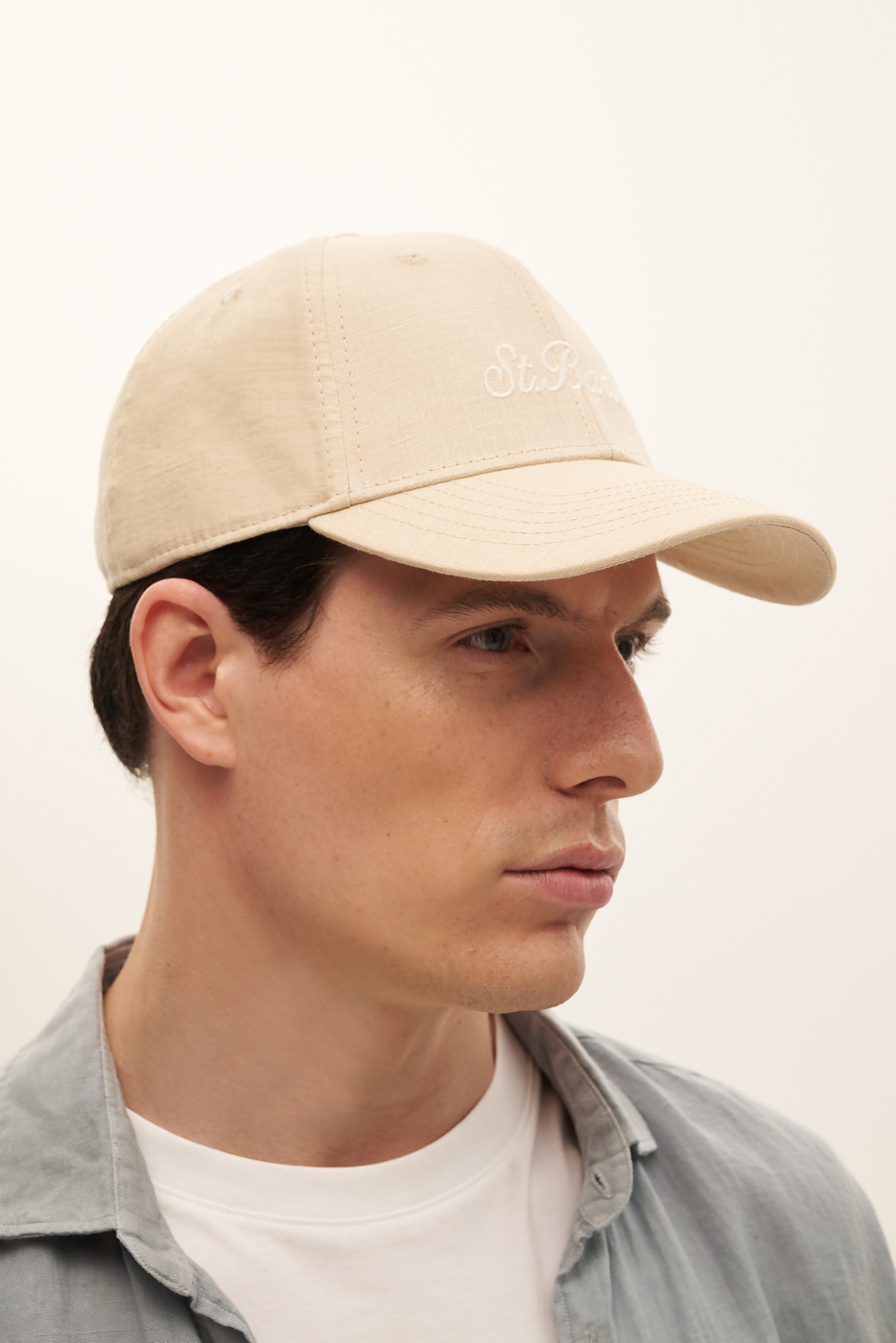 MC2 SAINT BARTH Бейсболка изо льна оттенка беж