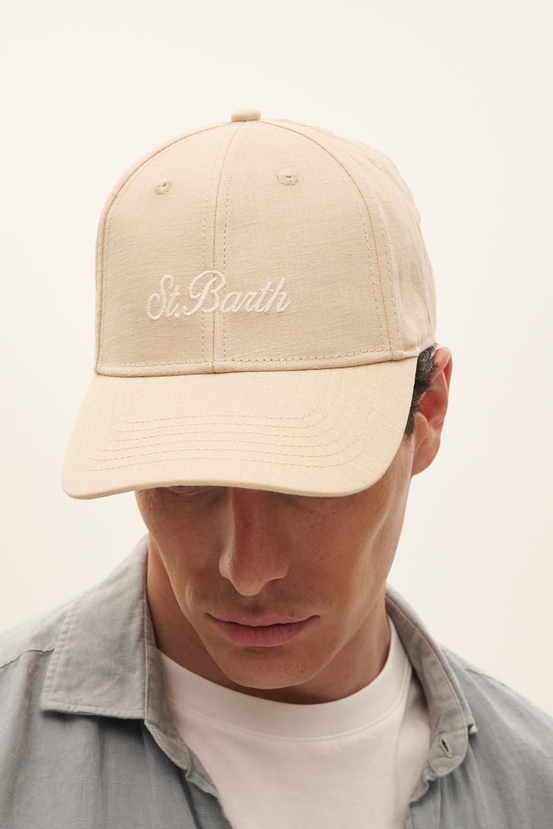 MC2 SAINT BARTH Бейсболка изо льна оттенка беж