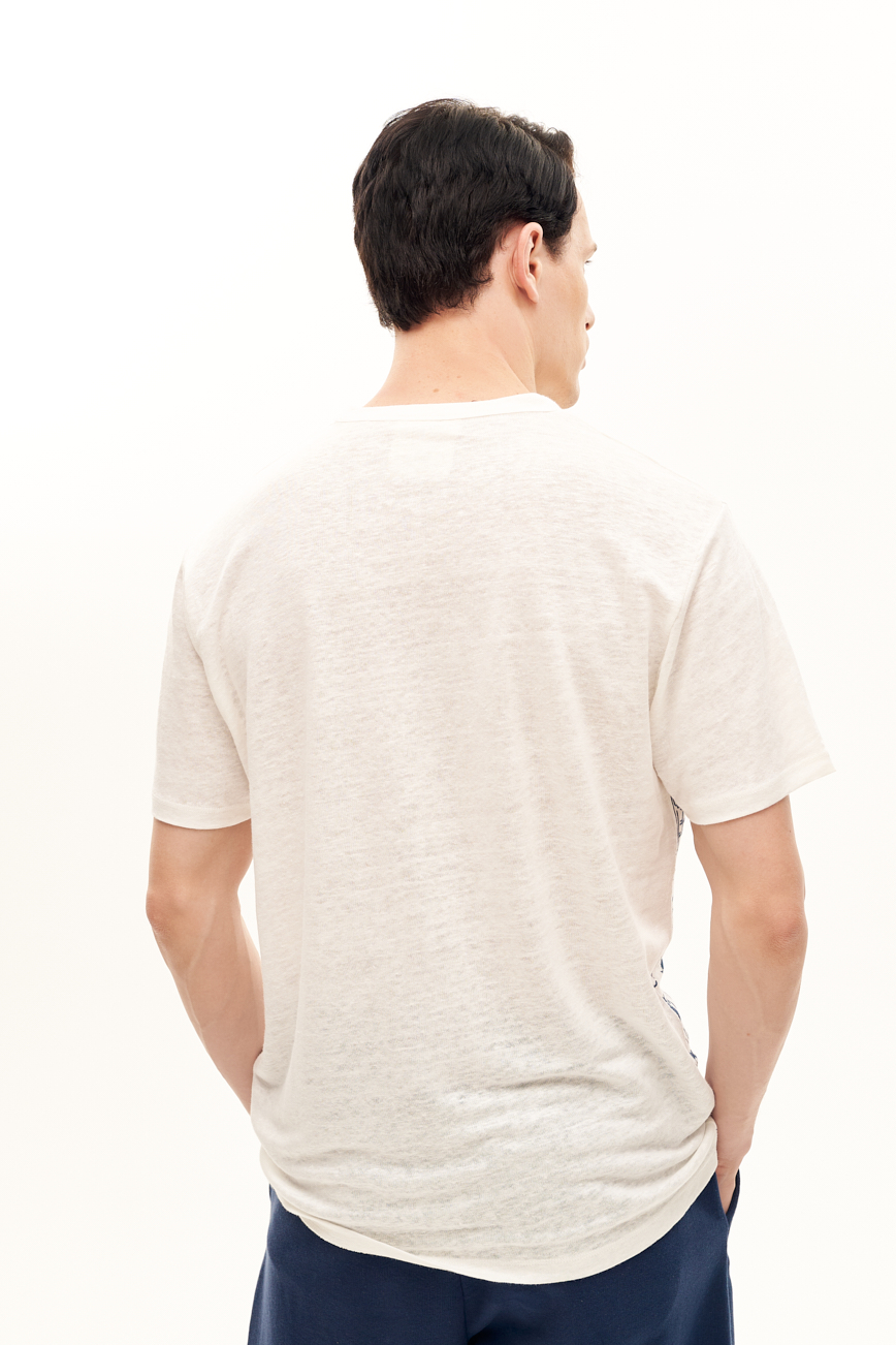 MC2 SAINT BARTH Футболка изо льна с принтом Monaco Postcard