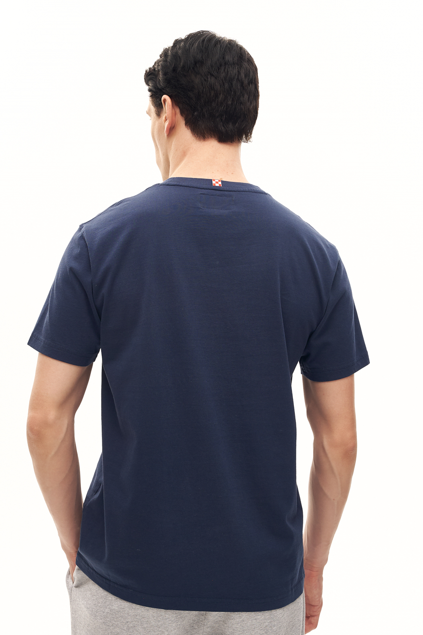 MC2 SAINT BARTH  Футболка из хлопка оттенка navy blue c фирменным принтом