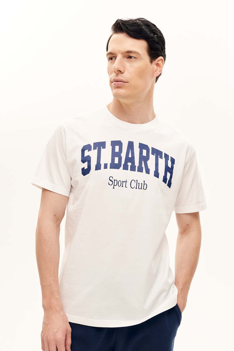 MC2 SAINT BARTH Футболка из  хлопка белая c фирменным принтом