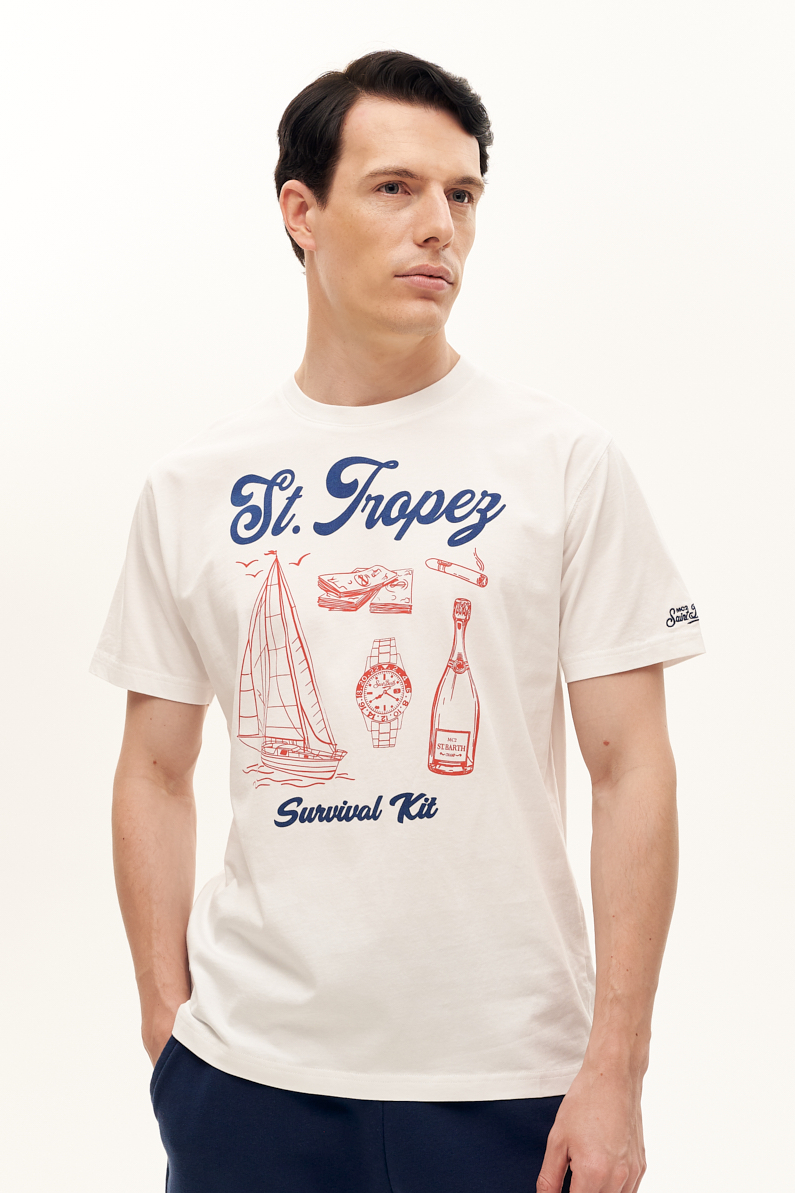 MC2 SAINT BARTH Футболка из хлопка c принтом St.Tropez