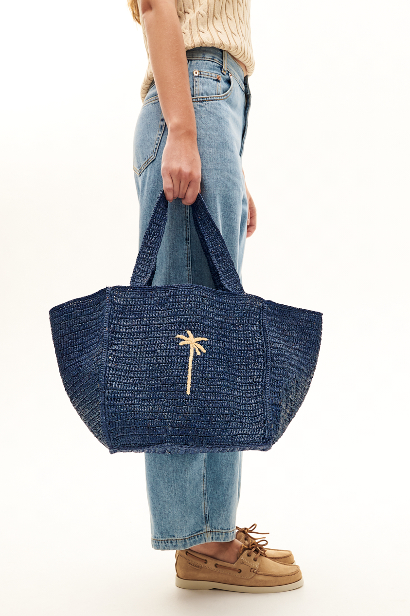 MANEBI Сумка квадратной формы из плетеной  рафии