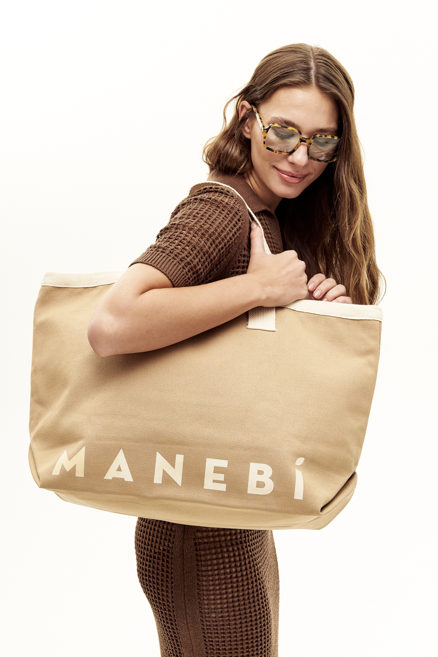 MANEBI  California tote bag из хлопка канвас