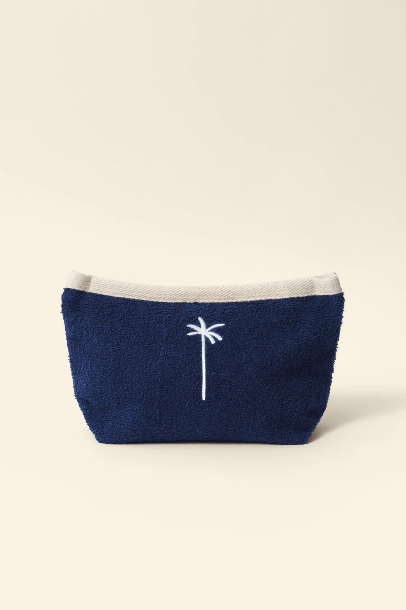 MANEBI Клатч-косметичка из махрового хлопка оттенка navy blue