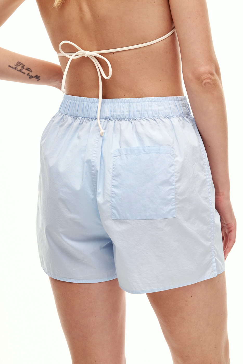 MC2 Saint Barth  Шорты-боксеры из поплина нежно-голубого оттенка