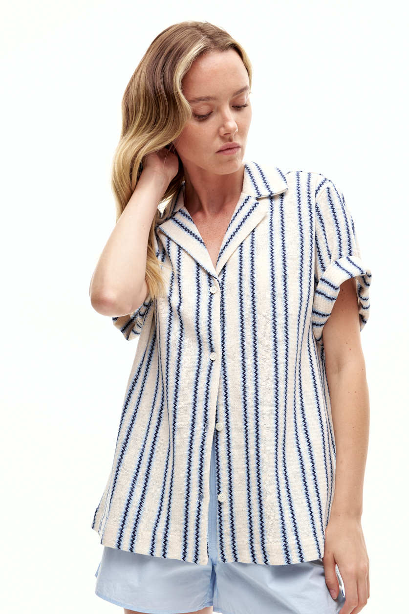 MC2 Saint Barth Рубашка из вязаного трикотажа с рисунком зиг заг