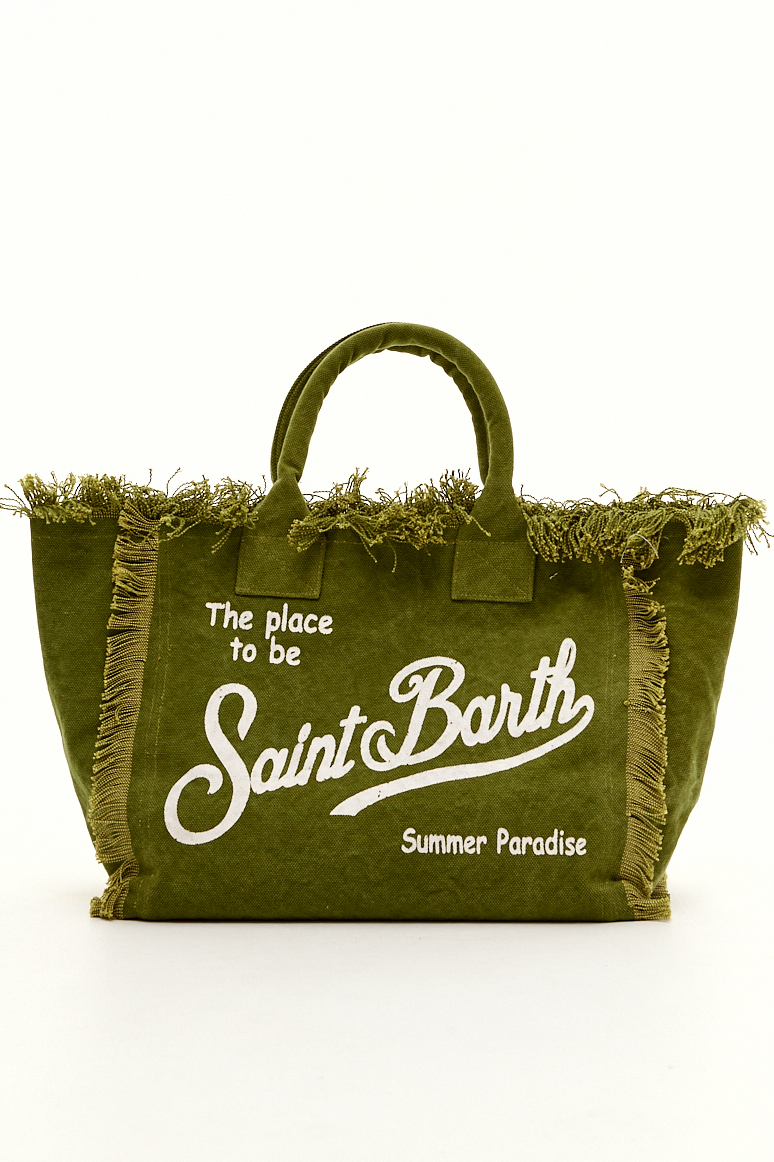 MC2 Saint Barth Сумка VANITY из хлопка канвас оттенка хаки