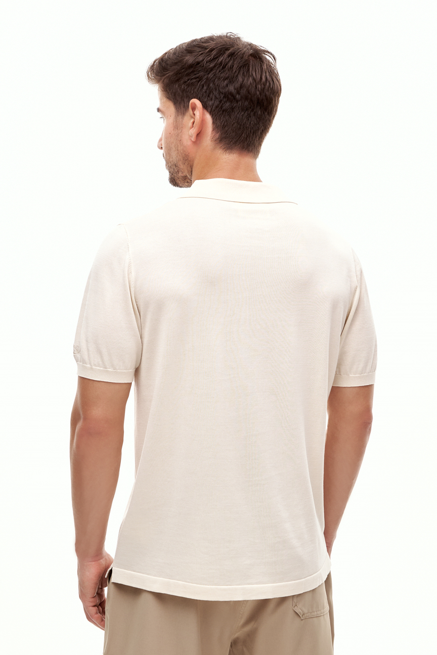 MC2 SAINT BARTH  Поло из бленда органического хлопка c шелком оттенка беж