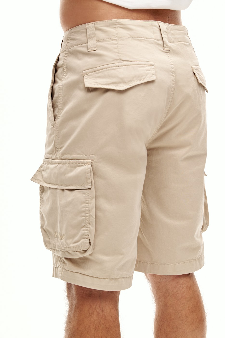 MC2 SAINT BARTH Бермуды из хлопка карго оттенка беж с накладными карманами