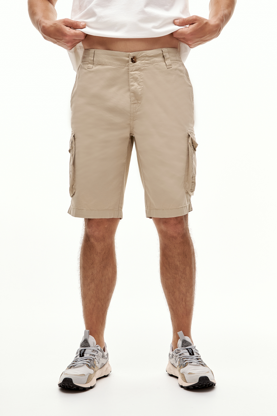 MC2 SAINT BARTH Бермуды из хлопка карго оттенка беж с накладными карманами