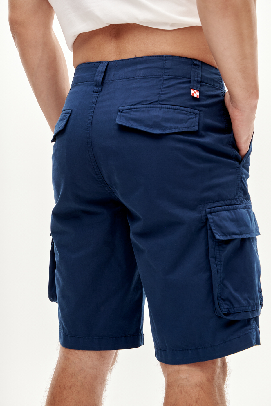 MC2 SAINT BARTH Бермуды из хлопка карго оттенка navy blue с накладными карманами