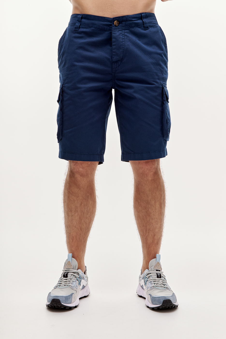 MC2 SAINT BARTH Бермуды из хлопка карго оттенка navy blue с накладными карманами