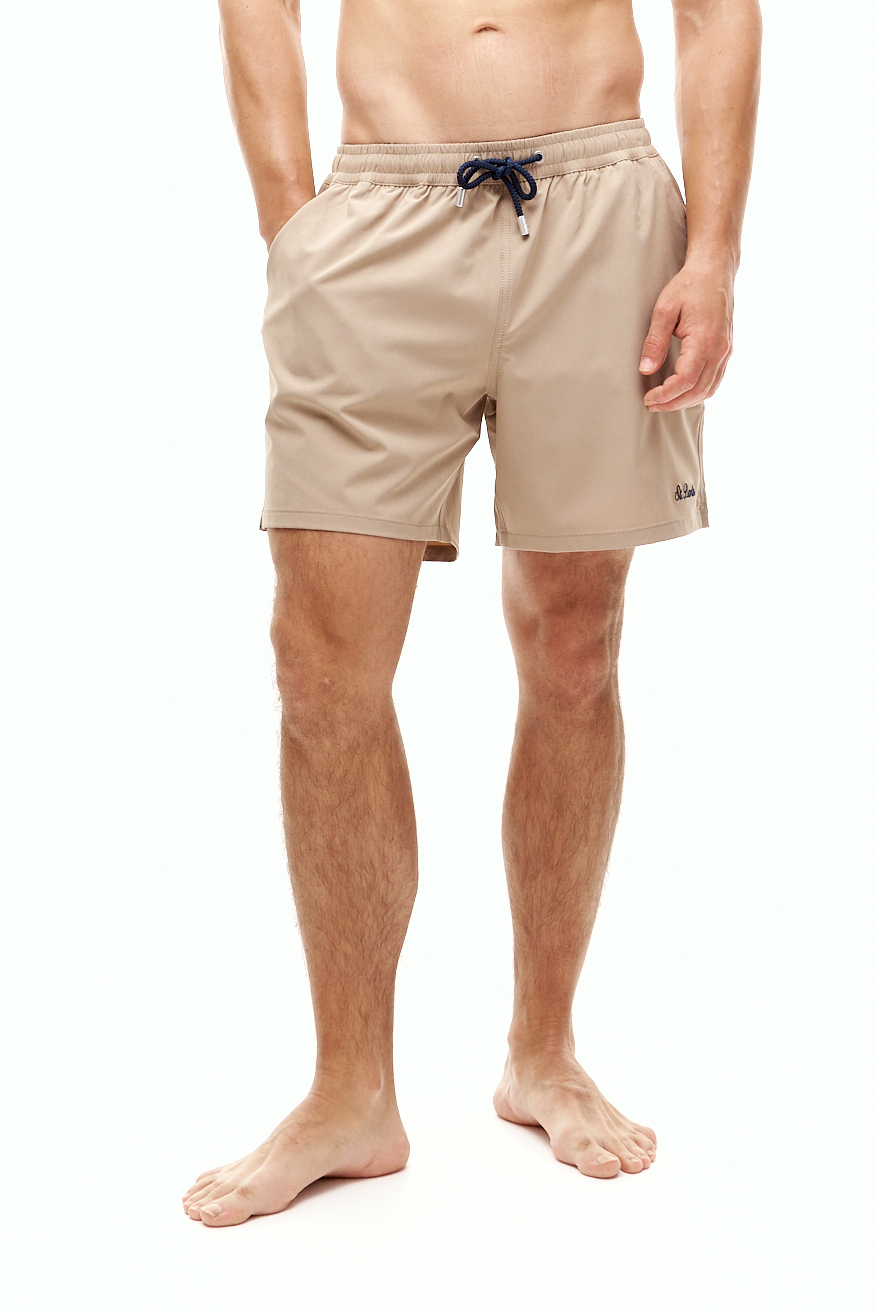 MC2 SAINT BARTH Шорты плавательные из технологичного нейлона с добавкой эластана в оттенке беж
