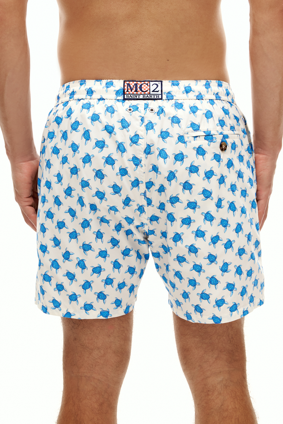 MC2 SAINT BARTH Шорты плавательные из облегченного нейлона с принтом «Черепахи»