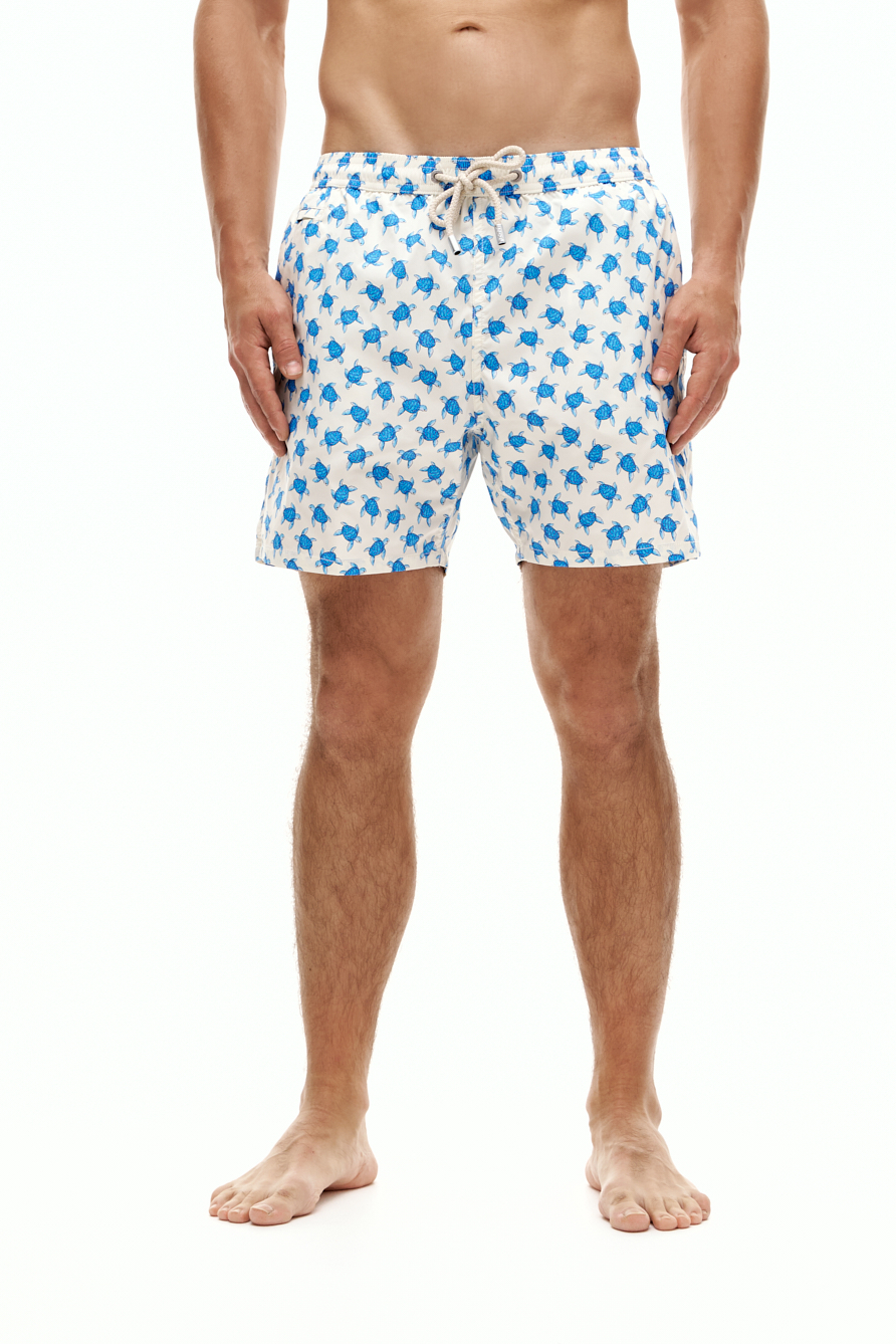 MC2 SAINT BARTH Шорты плавательные из облегченного нейлона с принтом «Черепахи»