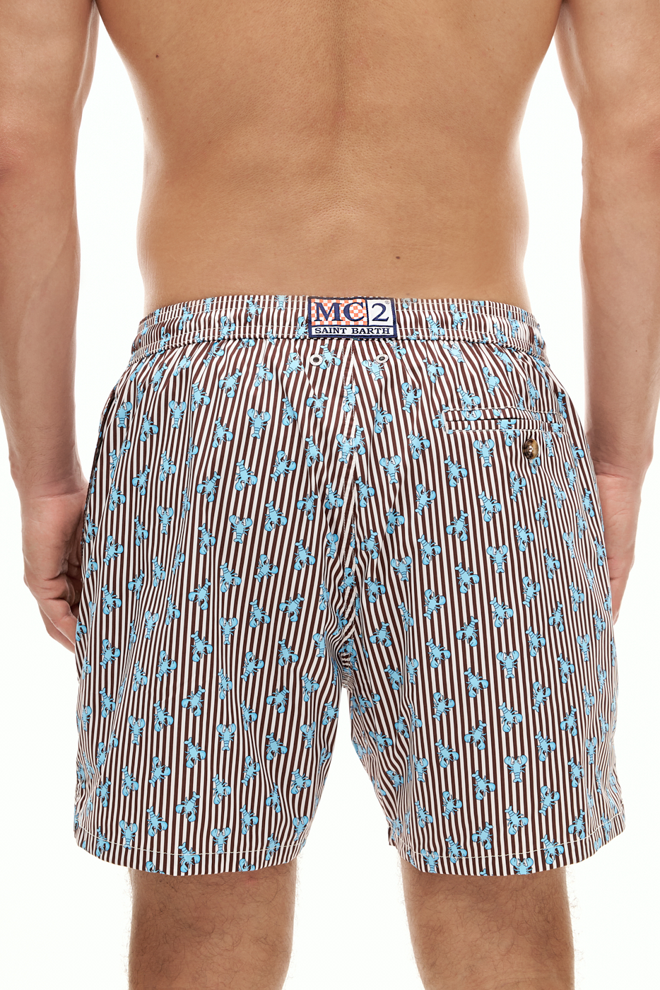 MC2 SAINT BARTH Шорты плавательные из облегченного нейлона с принтом «Крабы»