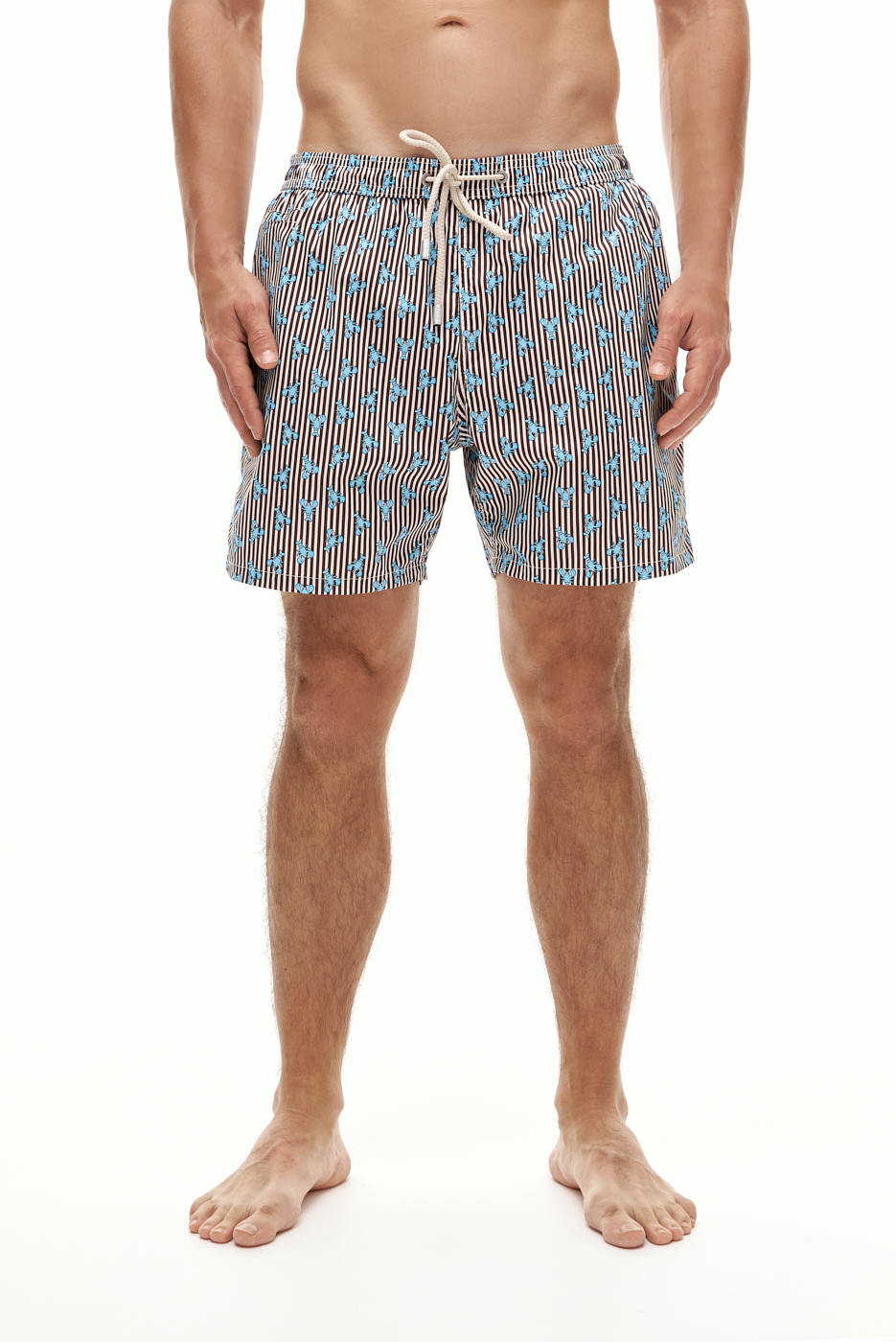 MC2 SAINT BARTH Шорты плавательные из облегченного нейлона с принтом «Крабы»